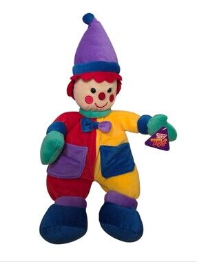 Vintage Sugarloaf Color Block 20" Clown Plush With Original Hang Tag Rare
